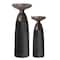 American Art Decor Twin Crucibles 2-Piece Table Top Candle Holder Set in Black - 15.25" x 4.5", 15.25" x 4.5"